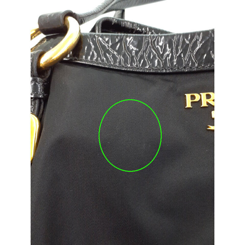 Prada Tessuto leather Shoulder trimmed patent Black tote bag - Picture 8 of 9